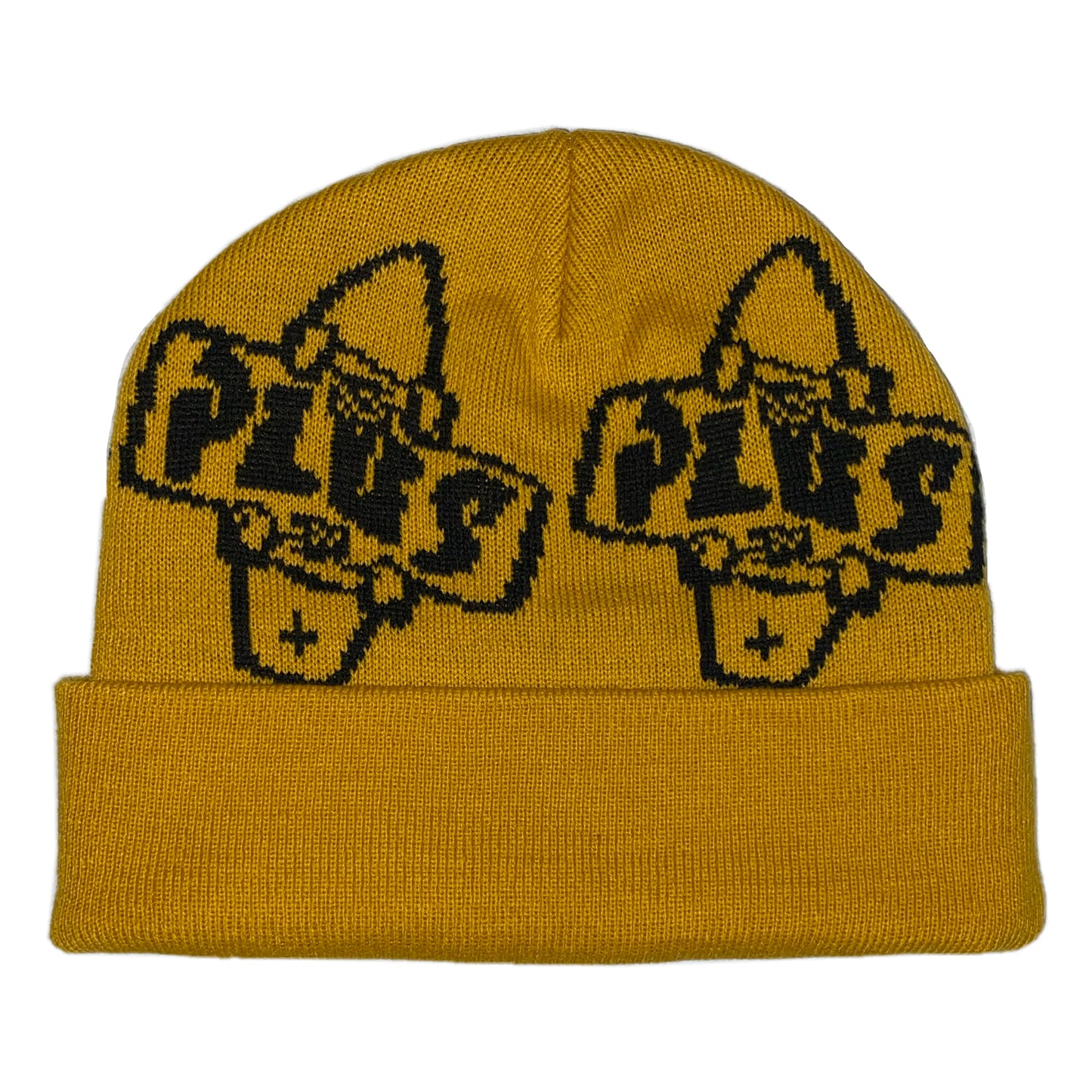 Plus All Over Logo Beanie (Gold/Black)