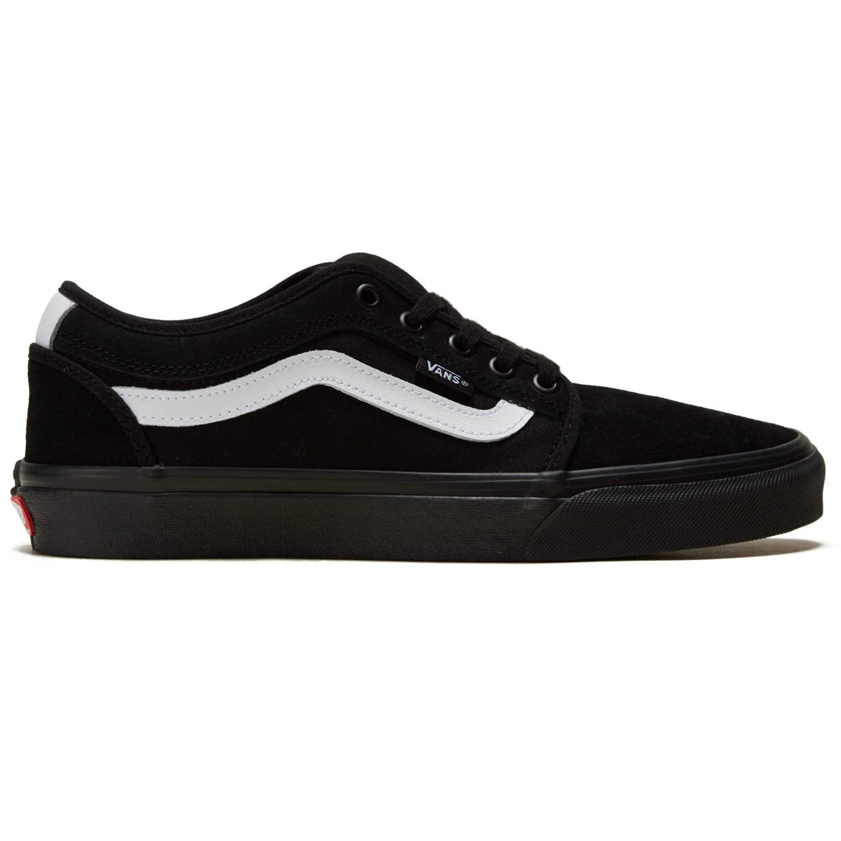 Vans Skate Chukka Low Sidestripe Shoes (Black/Black/White) - Plus Skateboarding