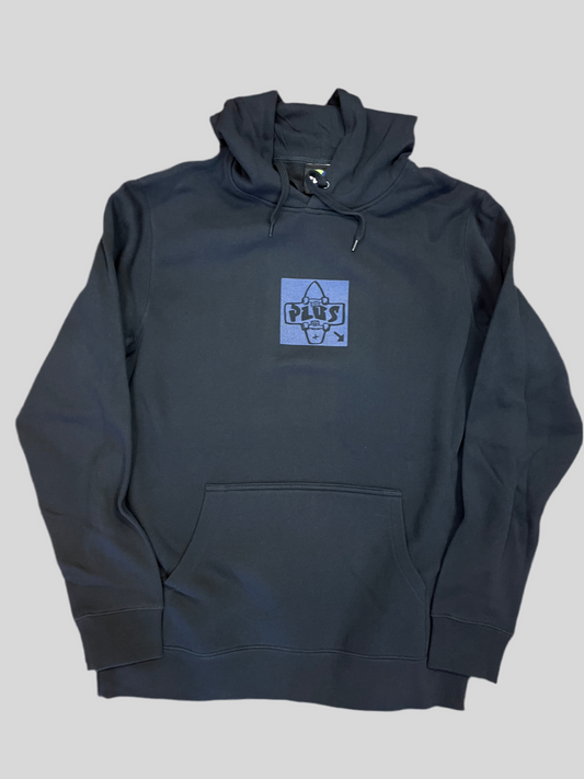 PLUS Premium Logo Hood Navy - Plus Skateboarding
