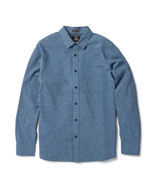 Volcom Date Knight Long Sleeve Shirt (Stone Blue) - Plus Skateboarding