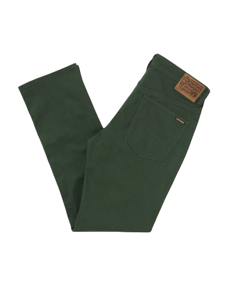 Volcom Solver 5 Pocket Slub Pants (Dark Forest) - Plus Skateboarding