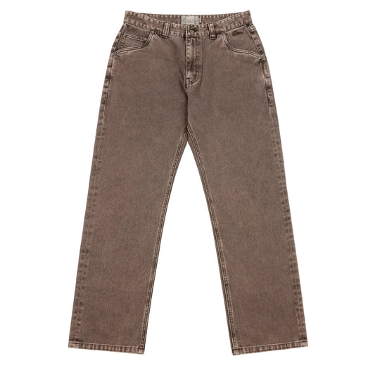 Dime Straight Denim Pants (Brown Washed)