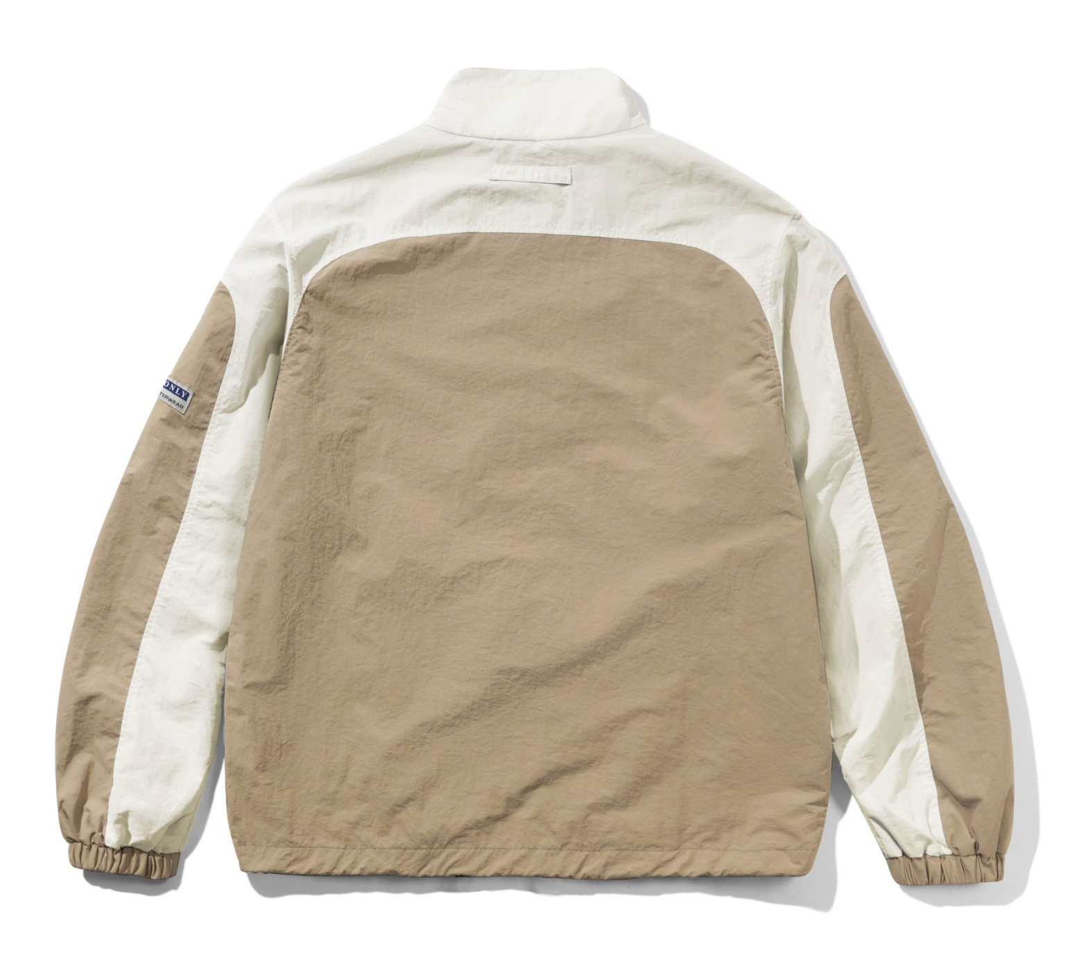 Beige and white jacket on a white background