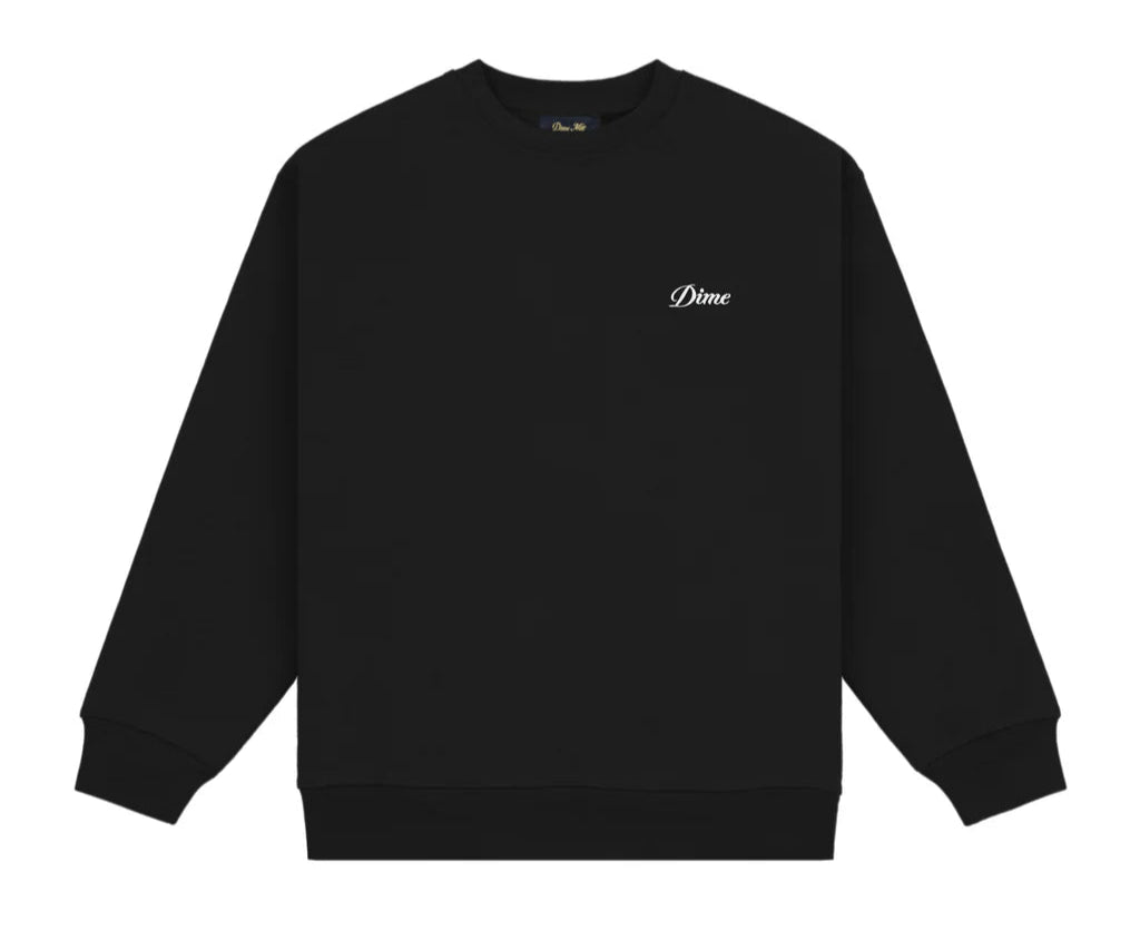 Dime Cursive Small Logo Crewneck (Black)