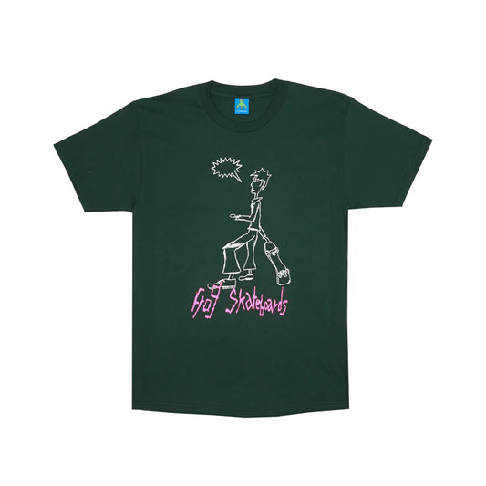 Frog Skater T-shirt (Forest Green) - Plus Skateboarding