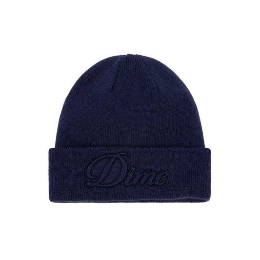 Dime Cursive Fold Beanie (Navy)