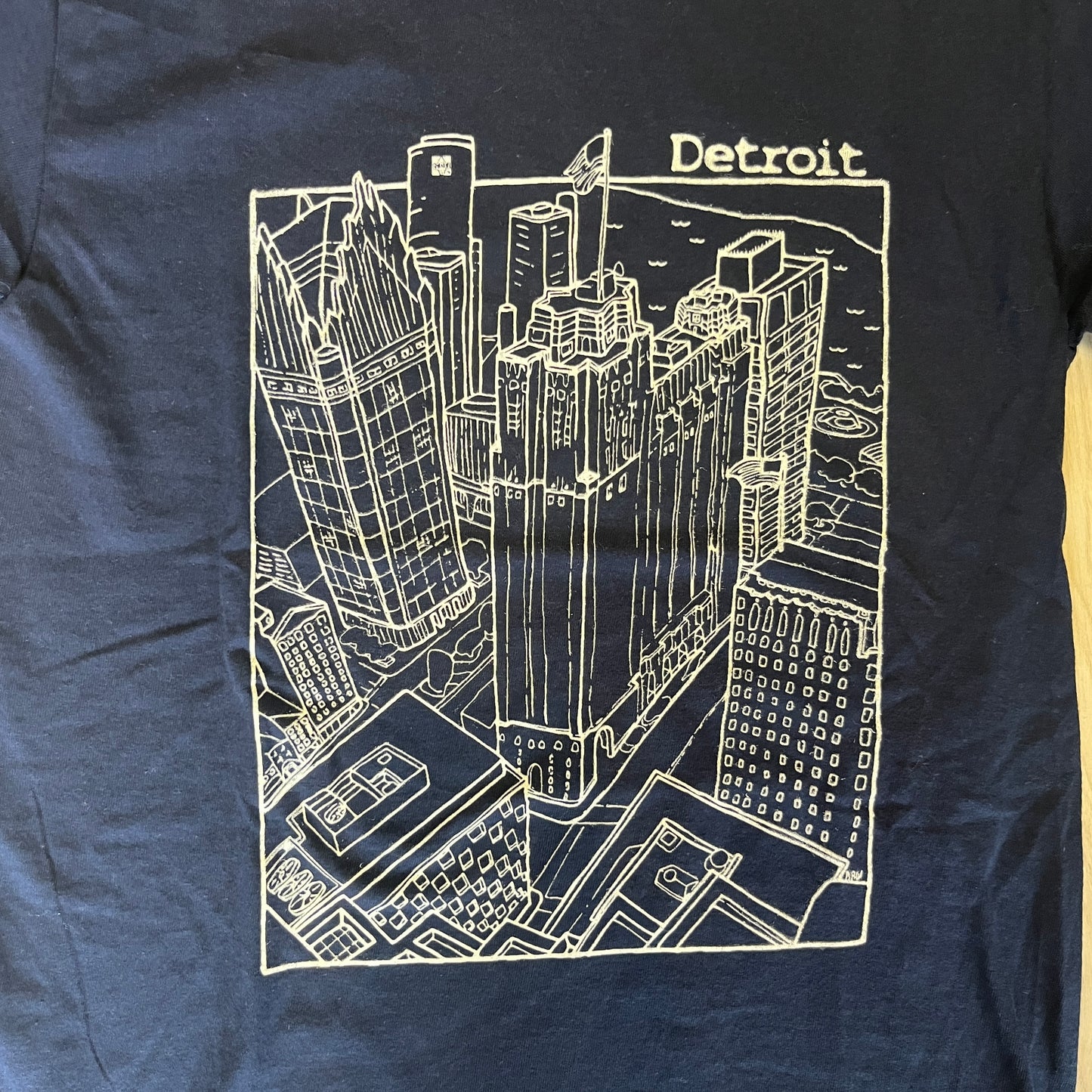 PLUS Detroit Cityscape Tee Navy