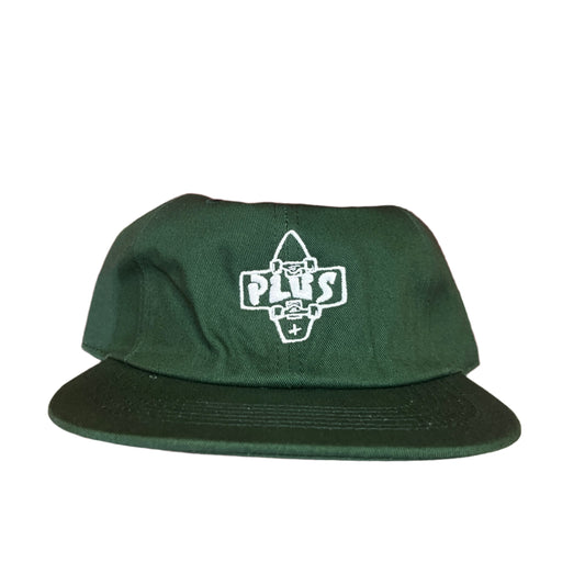 PLUS Logo Snapback hat green white