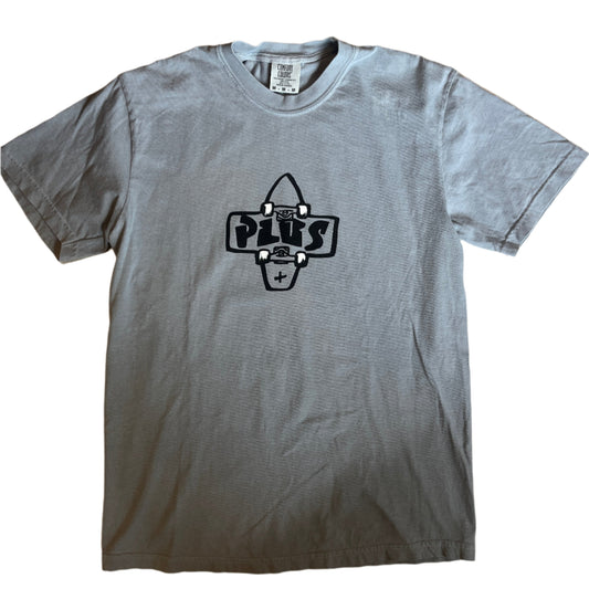 PLUS OG Logo tee grey black white