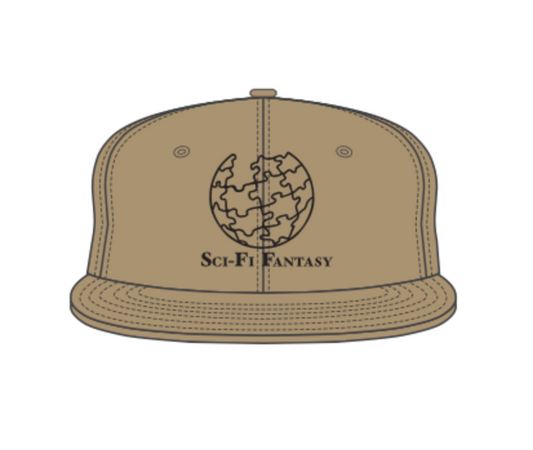 Beige cap with 'Sci-Fi Fantasy' logo on a white background