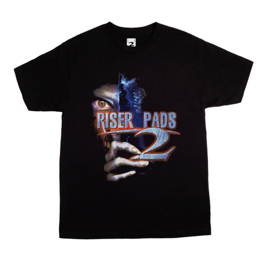 2 Riser Pads Evil T Shirt Black - Plus Skateboarding