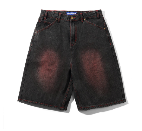 Butter Goods Encounter Denim Shorts (Tinted Red Washed Black)