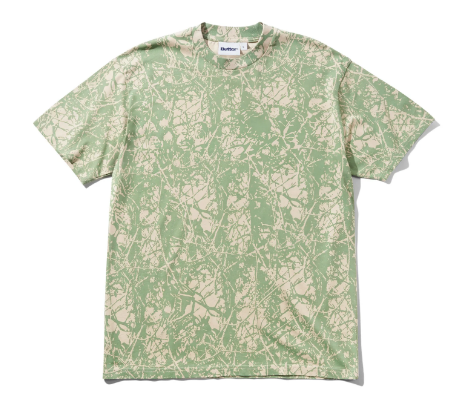 Butter Goods Woods Camo T-Shirt (Washed Sage)