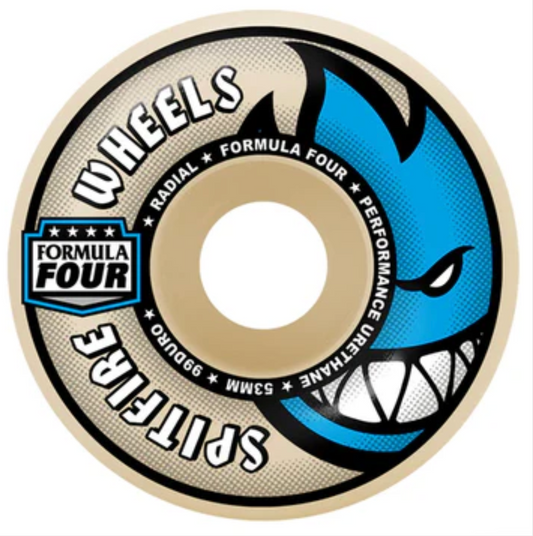 Spitfire F4 Radial 99D skateboard wheel on white background