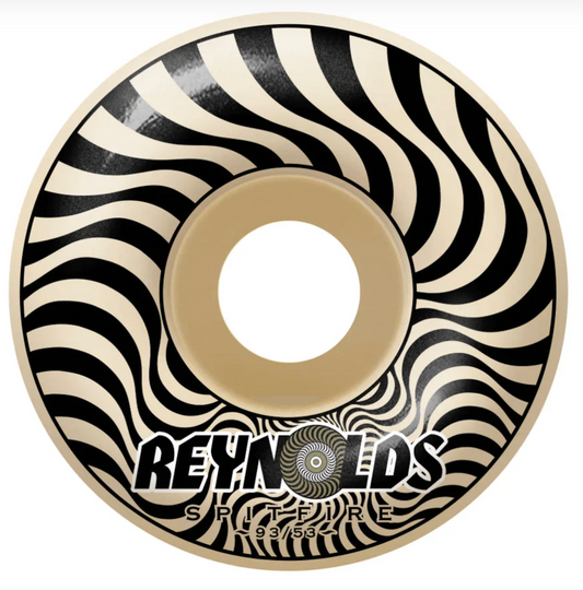 Spitfire F4 Reynolds Wheel black and white swirl on white background