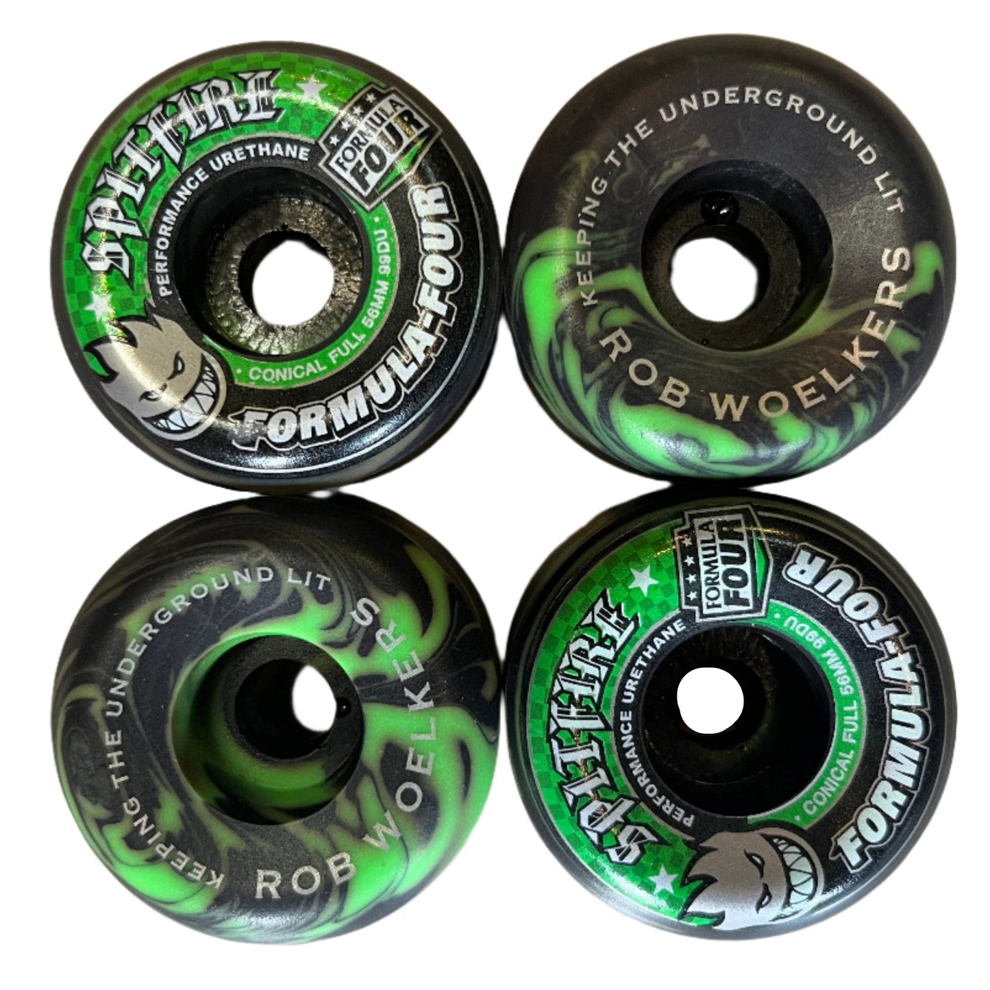 Spitfire Formula 4 Rob Woelkers Pro Wheel (Black/Green Swirl)