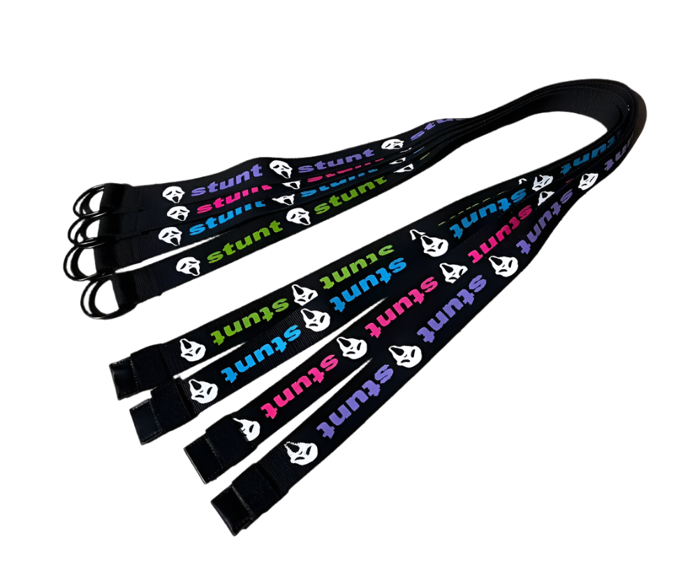 Stunt 365 Belts on sidewalk