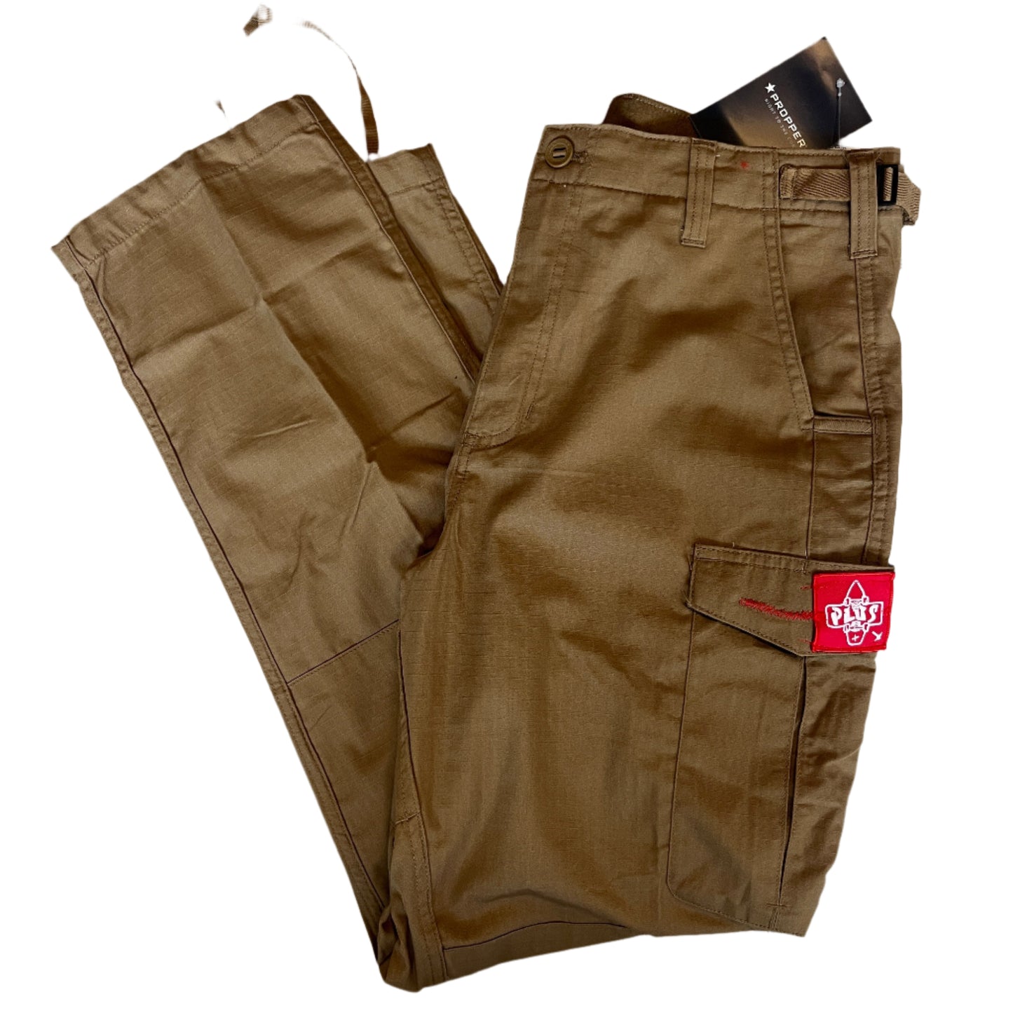 plus cargo pants camel front