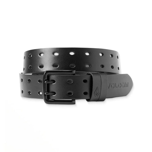 Volcom Two Spike Leather Belt (Black)