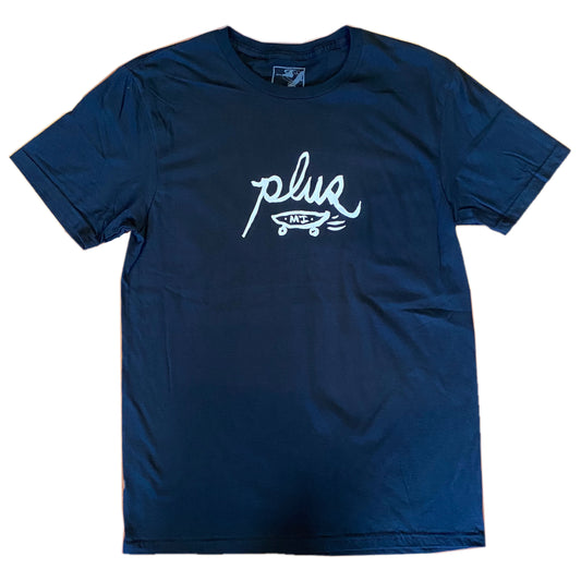 Plus Brush Script Tee Black