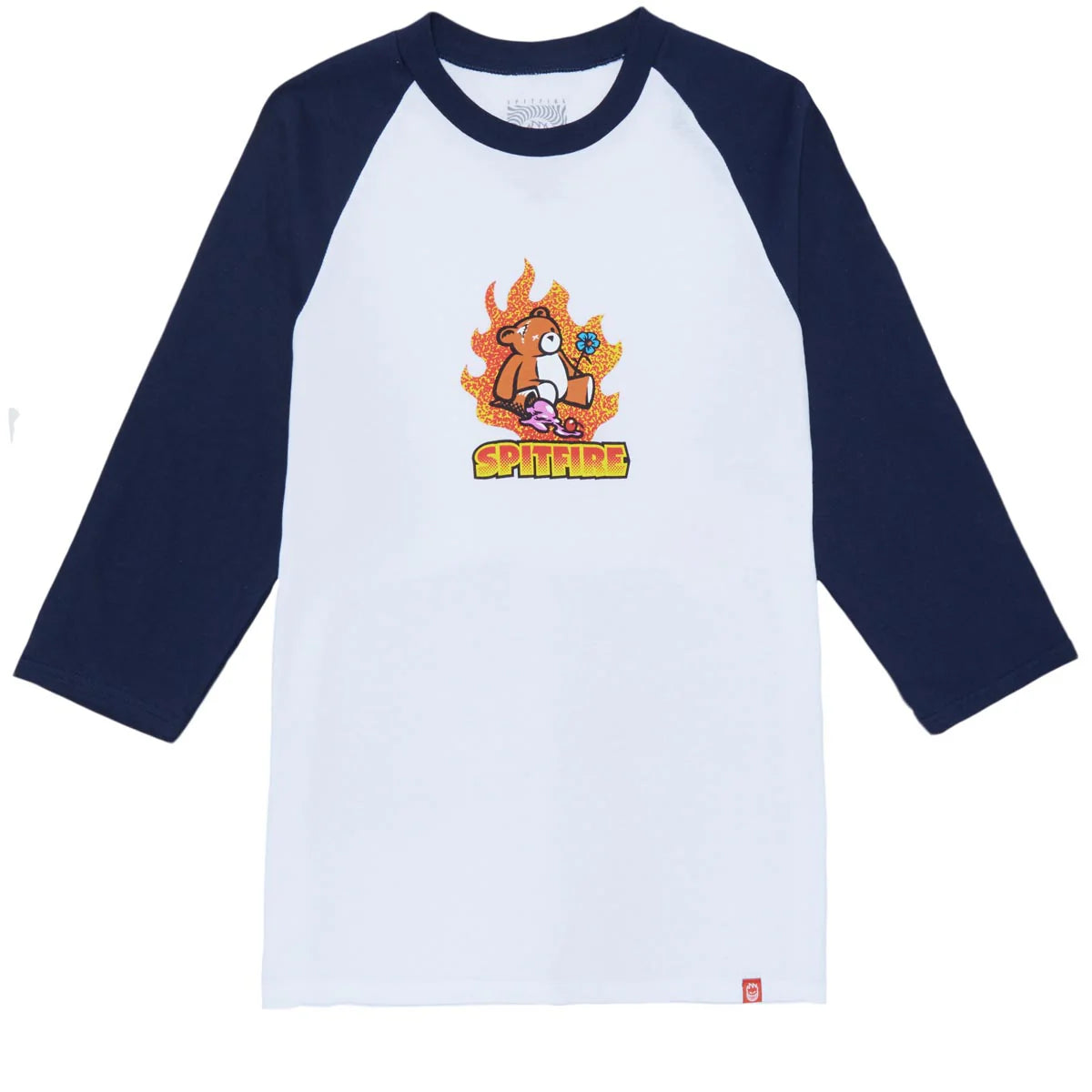 Spitfire 3/4 Raglan Lil Beatdown (White/Navy) - Plus Skateboarding