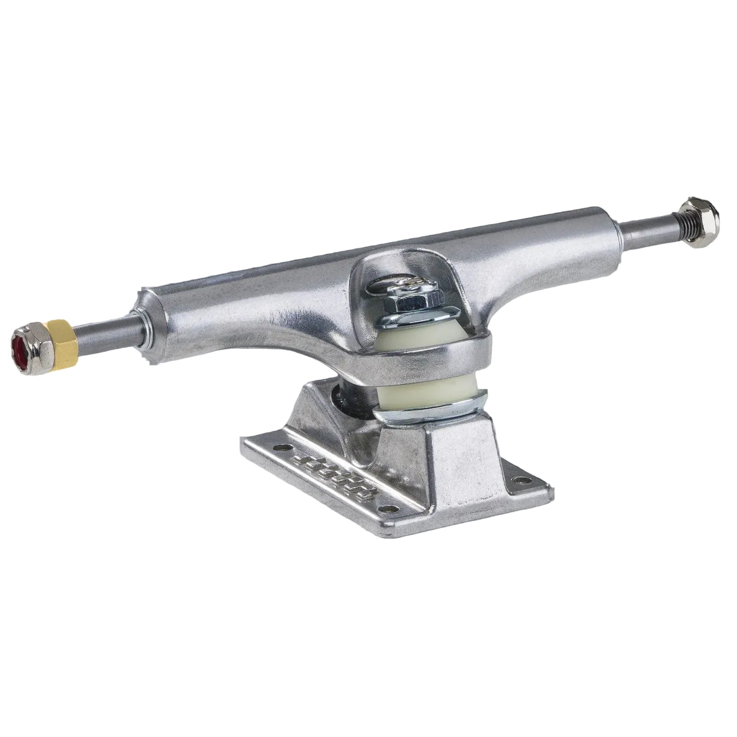 Skateboard truck with silver metal finish
