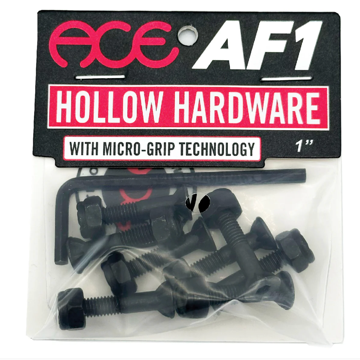 Packaged hollow hardware with micro-grip technology by ACE AF1 on a clear background