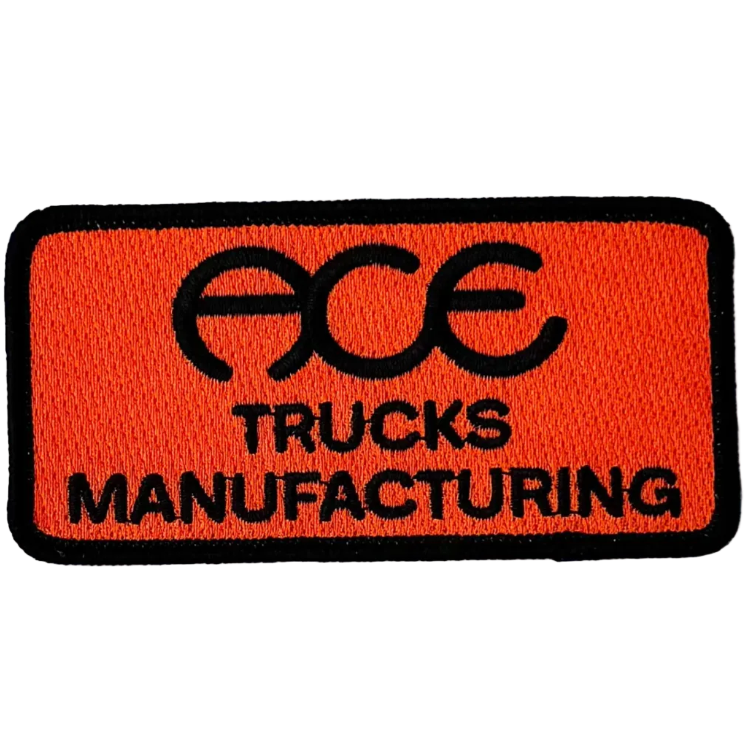 Patch with 'ACE Trucks Manufacturing' text on an orange background