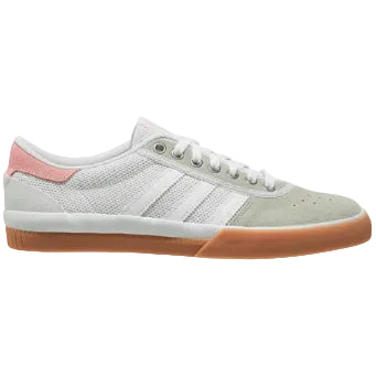 Adidas sneaker with white stripes on a light gray background
