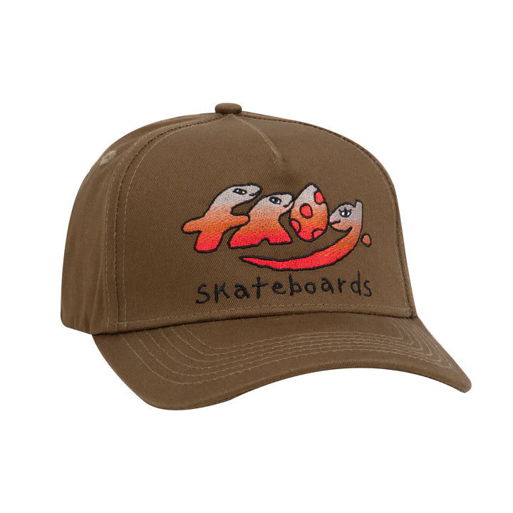 Frog Dino Logo 5 Panel Hat (Olive)