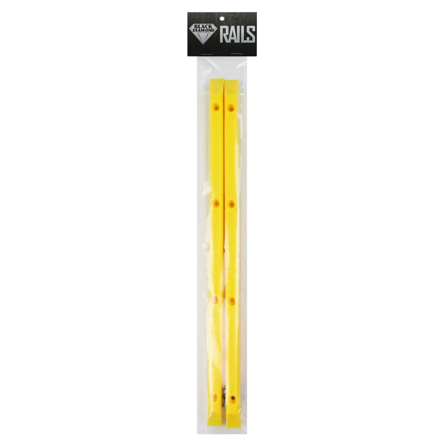 Two yellow Rails with packaging on a white background