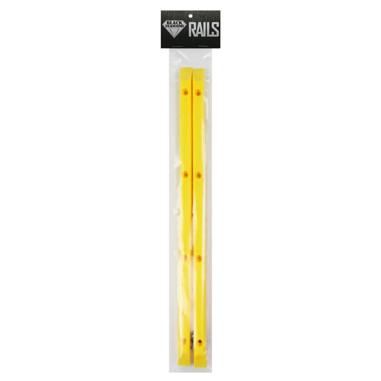 Two yellow Rails with packaging on a white background
