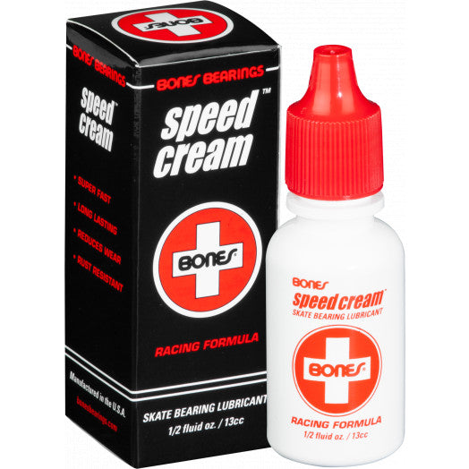 Bones Speed Cream skate bearing lubricant bottle and packaging on a white background