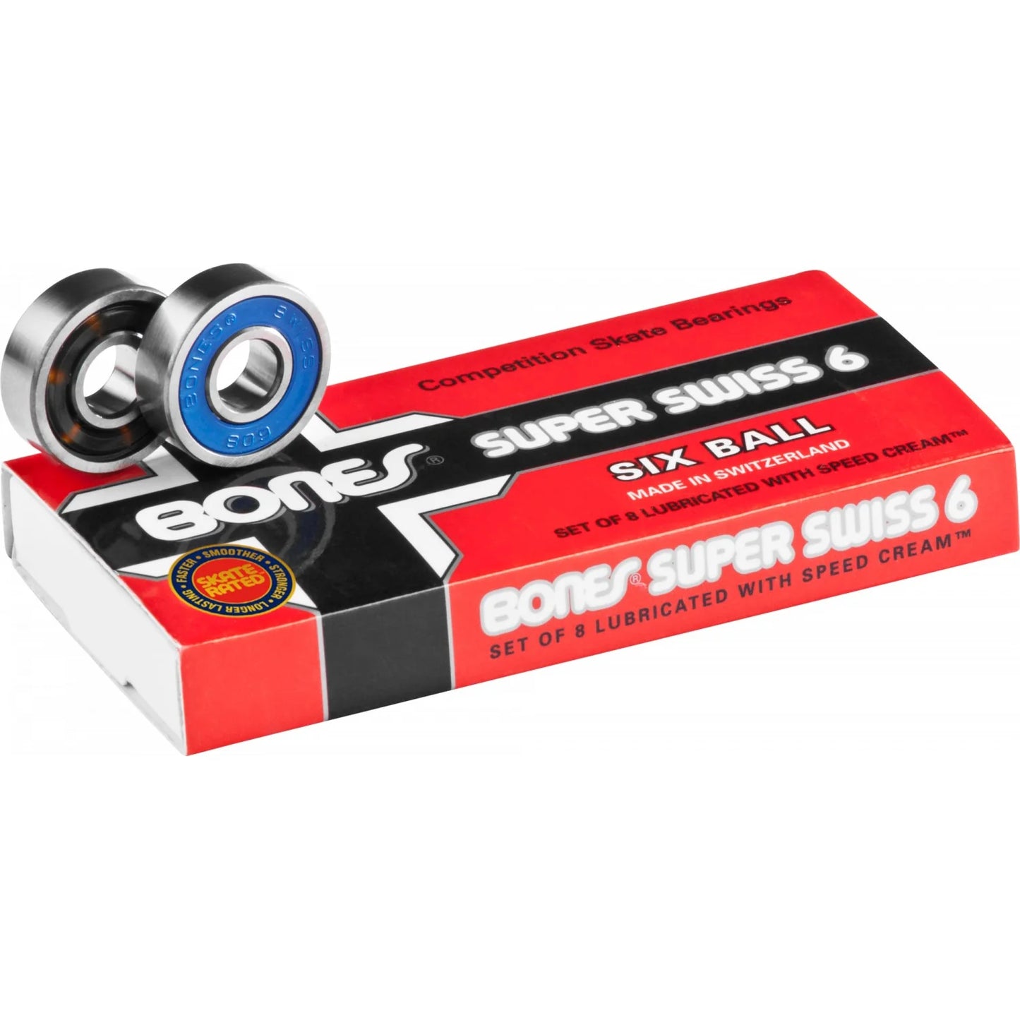 Bones bearings box with bearings on white background