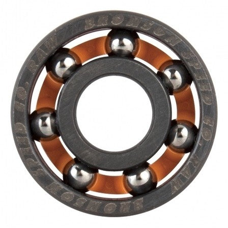 Ball bearing with metallic balls on a white background