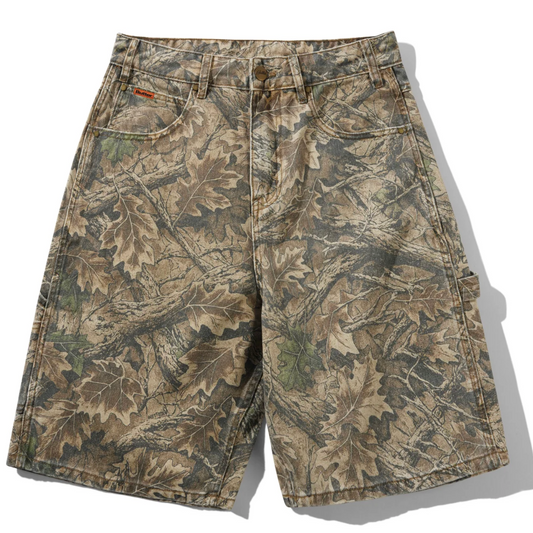 Camouflage shorts on a white background