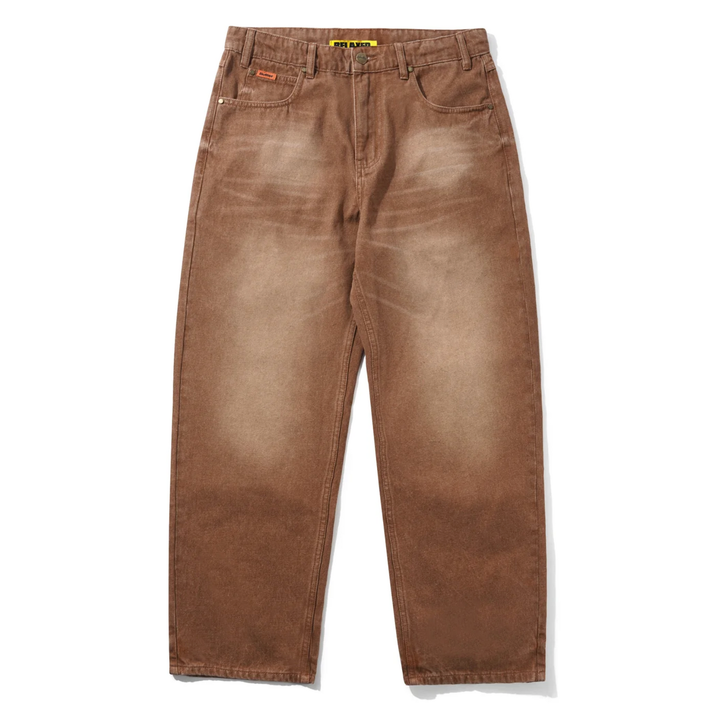 Brown jeans on a white background