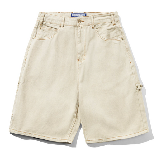 Butter Goods Rivet Denim Shorts Bone front