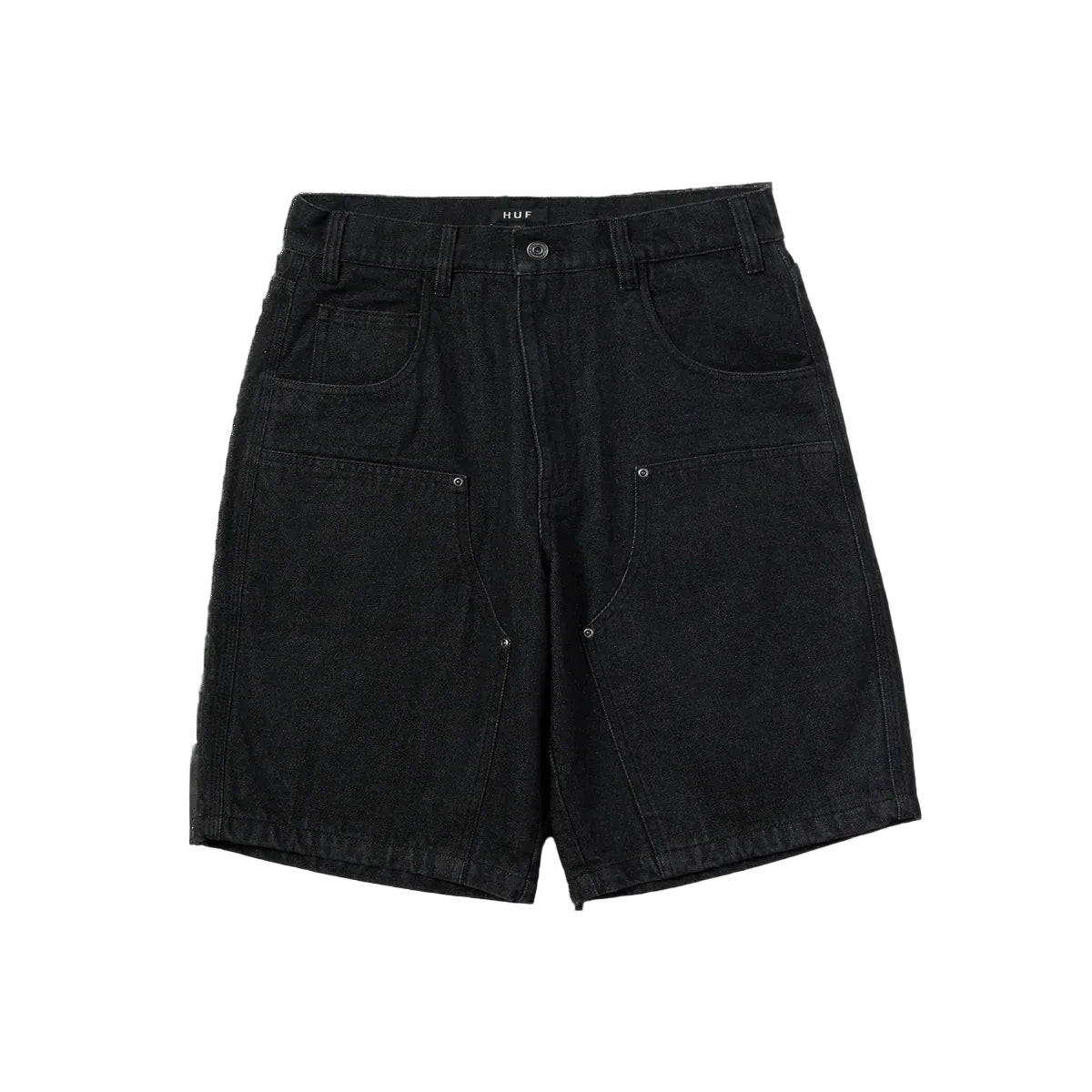 Huf Kinda Loose Double Knee Shorts (Faded Black) - Plus Skateboarding