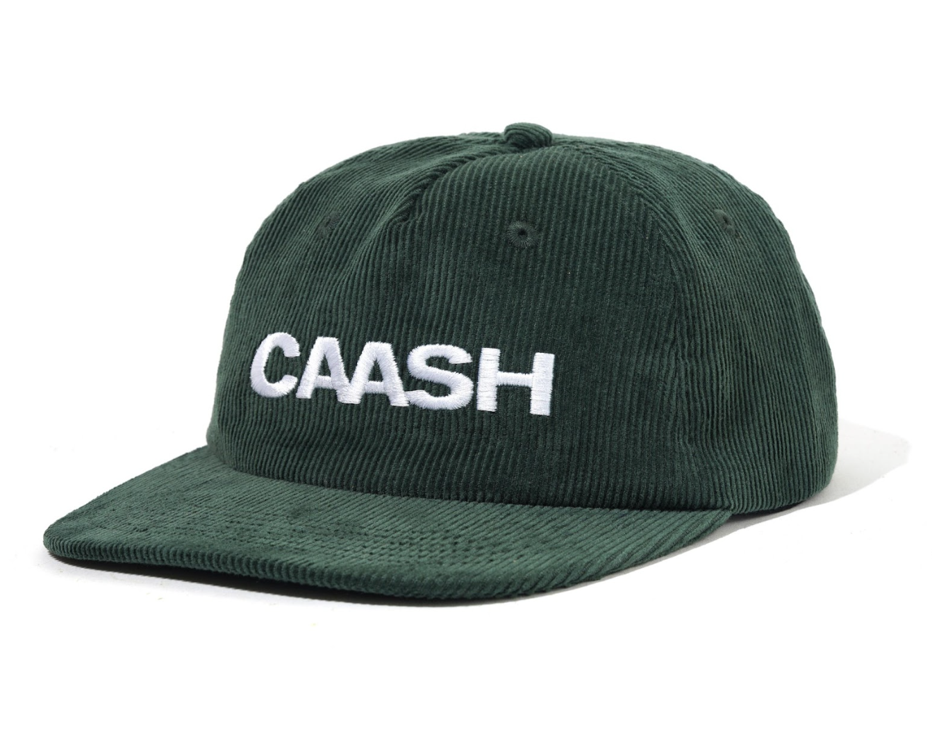 Green cap with 'CAASH' text on a white background