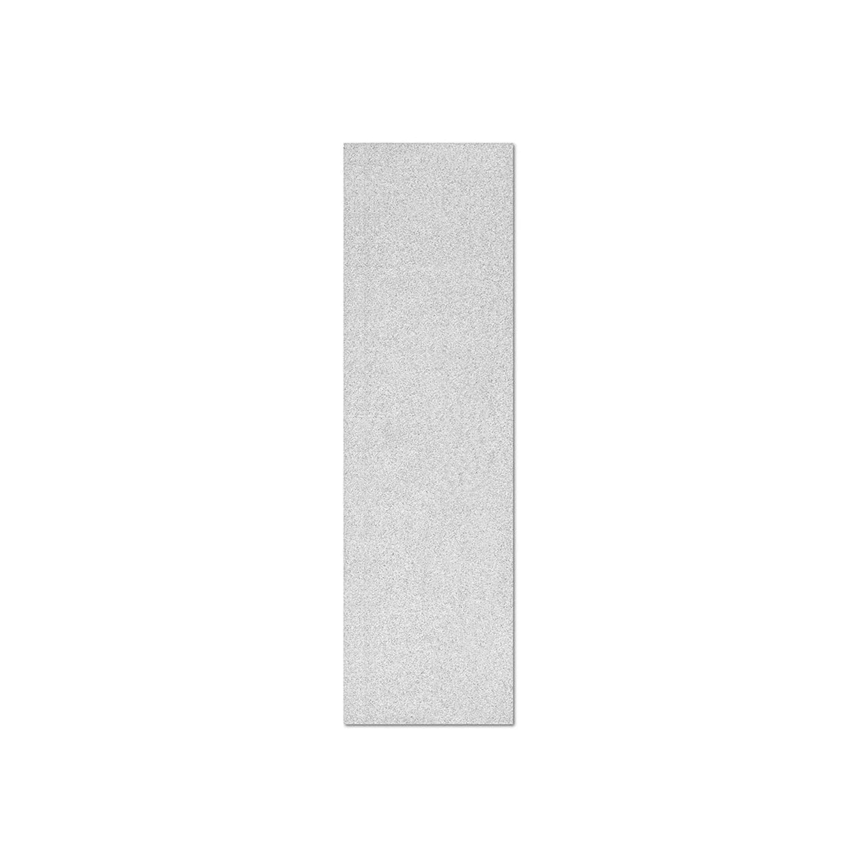 A rectangular, vertically oriented sheet of clear gip on a solid white background.