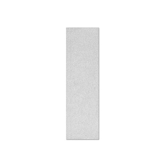 A rectangular, vertically oriented sheet of clear gip on a solid white background.