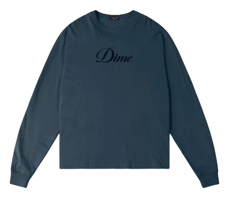 Dime Cursive LS T-Shirt (Navy)