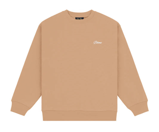 Dime Cursive Small Logo Crewneck (Hazelnut)