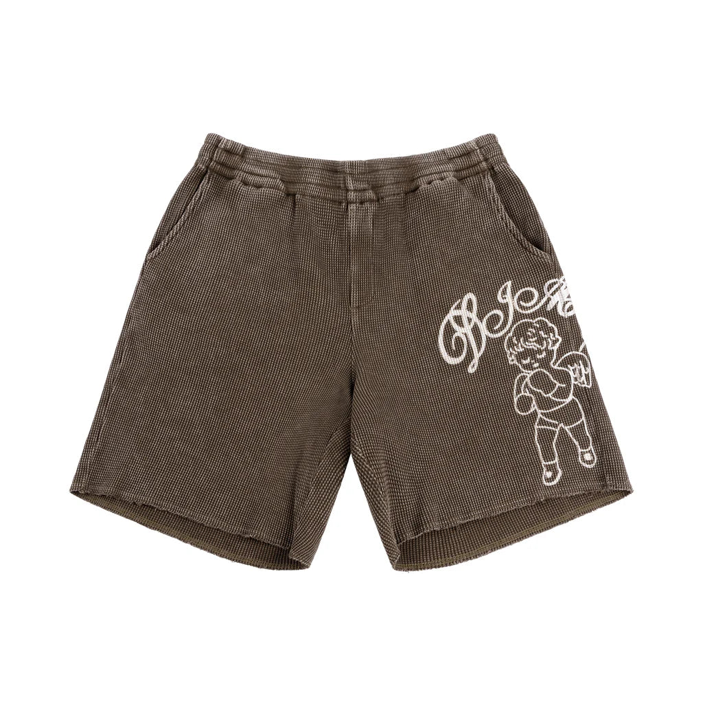 Dime Fighter Waffle Shorts (Brown washed)