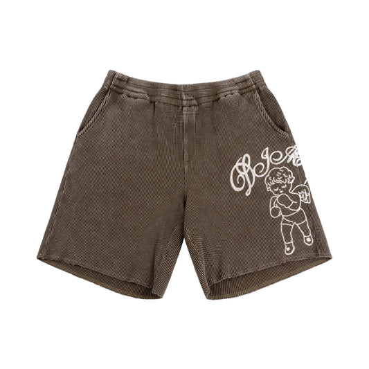 Dime Fighter Waffle Shorts (Brown washed)