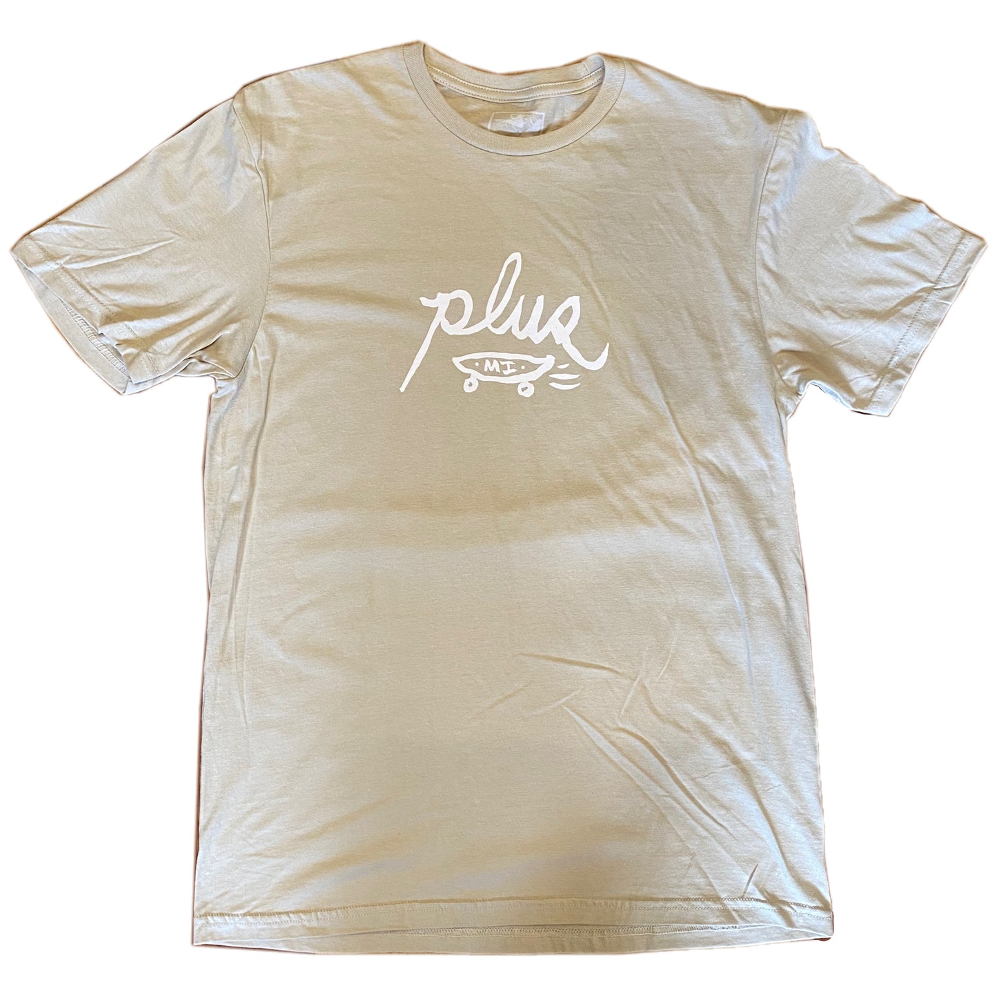 Plus Brush Script Tee Cream