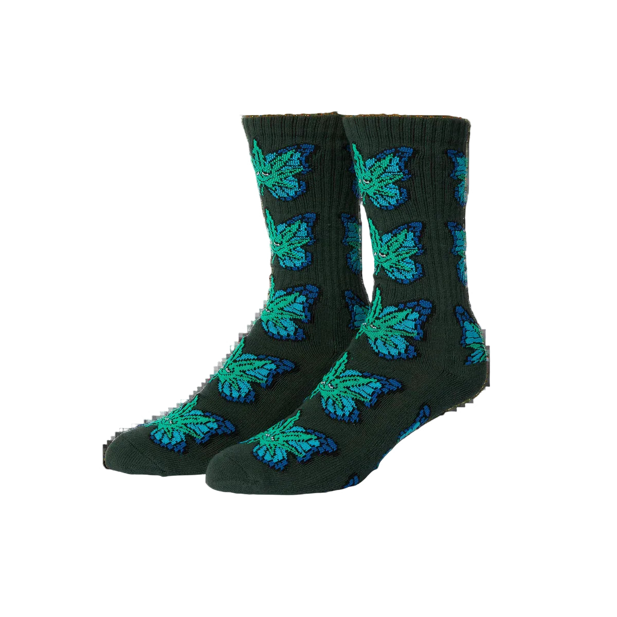 Huf Green Budderfly Socks (Forest Green)