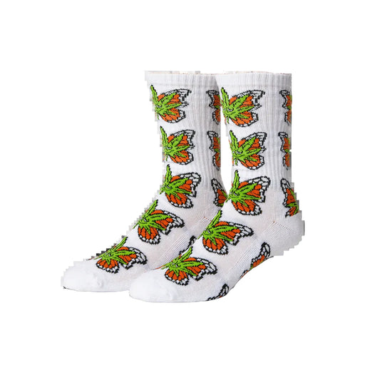 Huf Green Budderfly Socks (White)