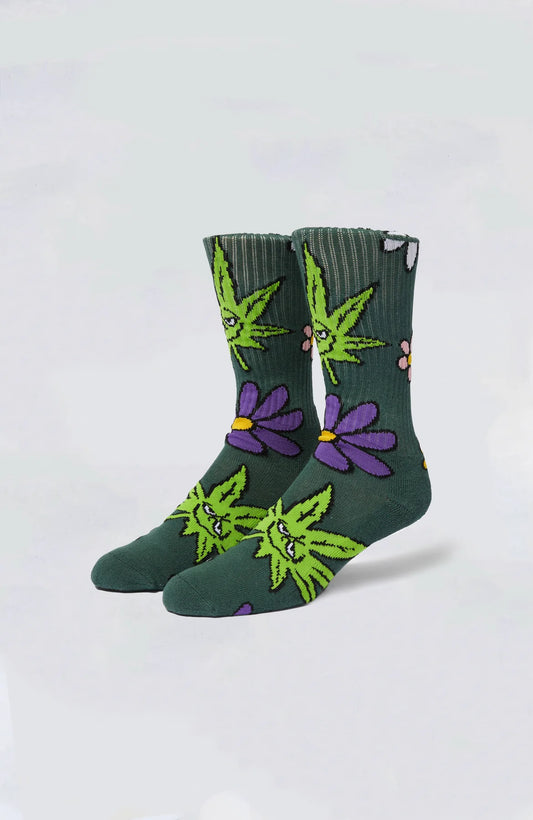 Huf Green Buddy Blossom Sock (Green)
